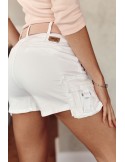 Women\'s shorts with pockets, white 629 - Online store - Boutique